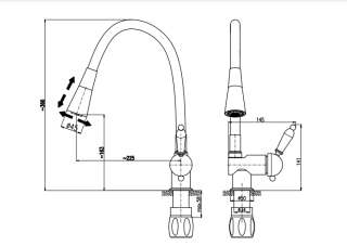 Смеситель для кухни Rav Slezak Labe L008.5/13CMAT черный